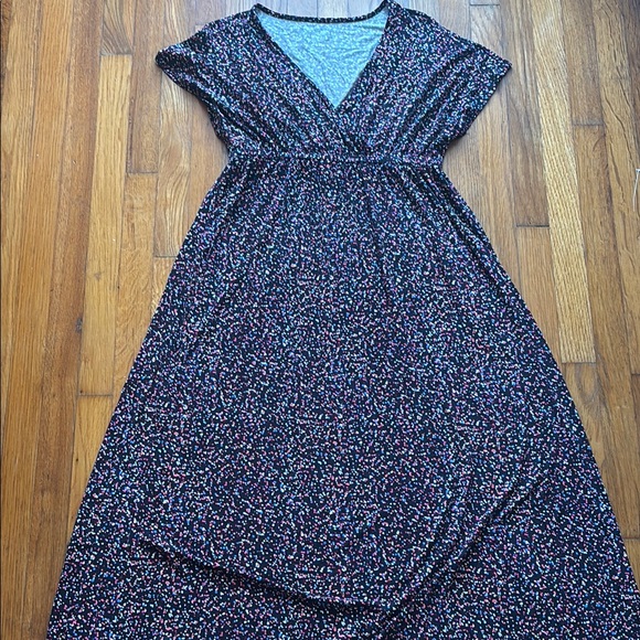 Amazon Essentials Black with color dots Sundress with Dolman Sleeves. - Picture 1 of 4